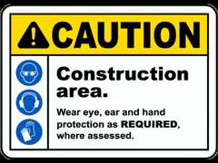 Construction Area PPE Sign