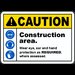 Construction Area PPE Sign